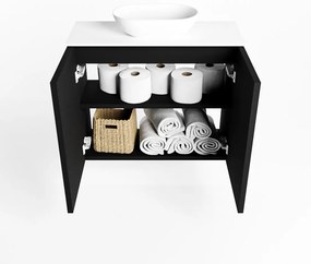 Mondiaz Fowy toiletmeubel 60cm urban met witte waskom midden en kraangat