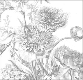 Vliesbehang Engraved Flowers