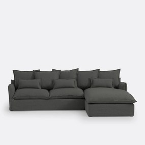 Hoekbank, omvormbaar, afneembare hoes, 4-zit, polyester, Odna