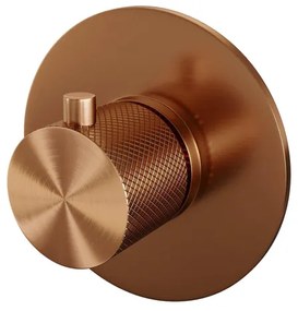 Brauer Copper Carving inbouwthermostaat - inbouwdeel - 1 carving knop - - PVD - geborsteld koper 5-GK-090