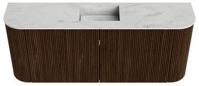 Mondiaz Joya DLux 105cm toiletmeubel ronding links/rechts walnut met wastafel faye midden 1 kraangat opalo