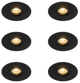 Set van 6 Moderne inbouwspot zwart 12 cm - Buco GU10 Binnenverlichting Lamp