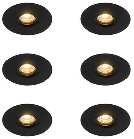 Set van 6 Moderne inbouwspot zwart 12 cm - Buco GU10 Binnenverlichting Lamp