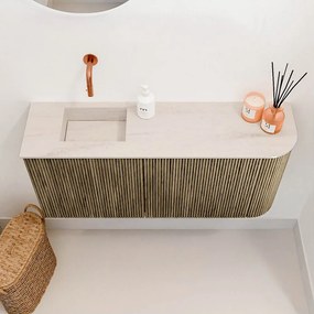 Mondiaz Joya DLux 90cm toiletmeubel ronding rechts dusk met wastafel faye links zonder kraangat meli