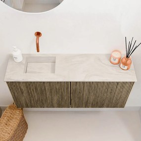 Mondiaz Joya DLux 90cm toiletmeubel dusk met wastafel faye links zonder kraangat ostra