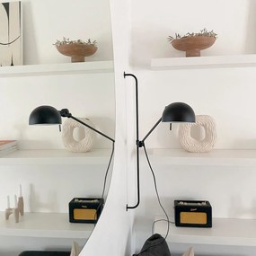 Verstelbare metalen wandlamp met scharnierarm, Kikan