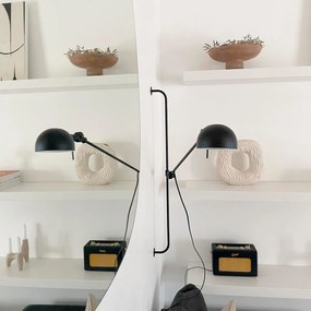 Verstelbare metalen wandlamp met scharnierarm, Kikan