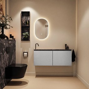 Mondiaz Ture DLux toiletmeubel 120cm plata met wastafel lava links met kraangat