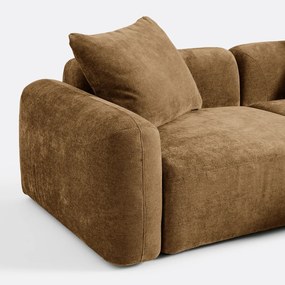 Modulaire bank, rechterhoek, met longchair van jacquard chenille, AMAD