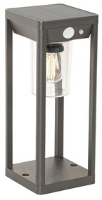 Staande buitenpaal donkergrijs 25 cm met dimlicht en sensor op solar - Sonne