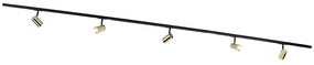 Smart railsysteem zwart met goud 1-fase 5-lichts incl. Wifi GU10 - Iconic Jeana