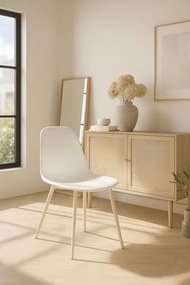 Stoel White Teok Kunstleer