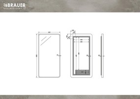 Brauer Sapphire rechthoekige spiegel met verlichting 80x40cm messing
