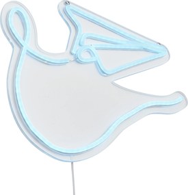 Neon wandlamp blauw incl. LED - Paperplane
