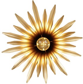 Art Deco plafondlamp goud met zwart - Wesley