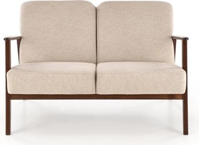 Bank Houston 2144, Afwezig, Afwezig, Donker walnoot, Beige, 120x77x77cm, 24.5 kg, Stof, Poten: Hout, Hout: Beuk