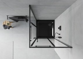 Mexen Rio kwadratische douchecabine 90 x 90 cm, transparant, zwart + Flat douchebak, zwart - 860-090-090-70-00-4070B
