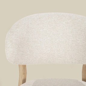 Eleonora Mikky Luxe Barstoel Eiken En Beige Stof