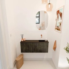 Mondiaz Joya 100cm toiletmeubel shadow met wastafel faye rechts zonder kraangat urban