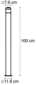 Moderne buitenlamp zwart 100 cm IP44 incl. LED - Roxy Modern IP44 Buitenverlichting cilinder / rond