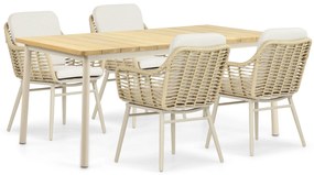 Tuinset 4 personen 180 cm Aluminium/Rope Taupe Coco Antoni/Milou