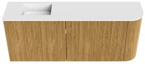 Mondiaz Joya 100cm toiletmeubel ronding rechts oak met wastafel faye links 1 kraangat talc