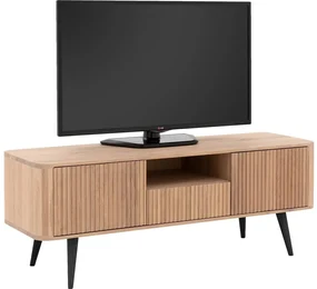 Goossens Tv Meubel Seppe, 2 deuren 1 lade 1 open vak 135 cm breed
