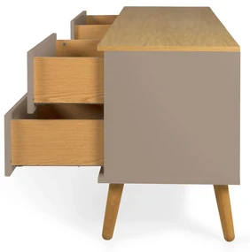Tenzo Dot Tv-meubel Mat Taupe Met Eiken - 162x43x60cm.