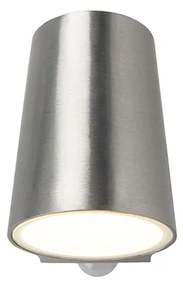 Buitenlamp met bewegingsmelder aluminium met bewegingssensor incl. LED - Uma Modern IP44 Buitenverlichting rond