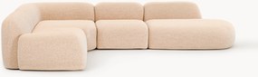 Modulaire bouclé XL hoekbank Wolke met chaise longue