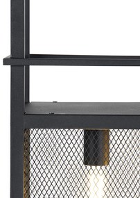 Industriële hanglamp zwart met gaas 4-lichts - Cage Rack