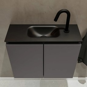 Mondiaz Ture 60cm toiletmeubel dark grey met wastafel urban midden 1 kraangat
