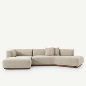 Linkse open hoekbank van getextureerd viscose linnen, Jacopo