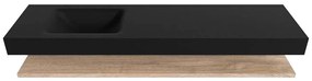 Zaro Alan badmeubel 180cm met planchet washed oak en vrijhangende wastafel cloud links 1 kraangat urban