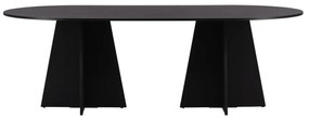 Ovale Eettafel Met Kruisvoet Zwart - 115 X 230cm.