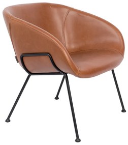 Zuiver Feston Design Fauteuil Bruin Leer