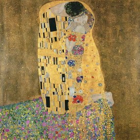 Gustav Klimt - Kunstdruk Gustav Klimt - De kus, (40 x 40 cm)