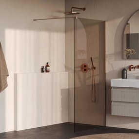 Brauer Oblivion inloopdouche bronsglas 90cm koper geborsteld PVD