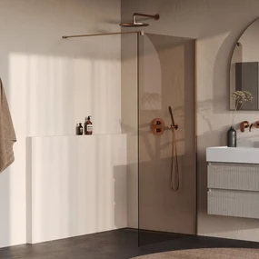 Brauer Oblivion inloopdouche bronsglas 90cm koper geborsteld PVD