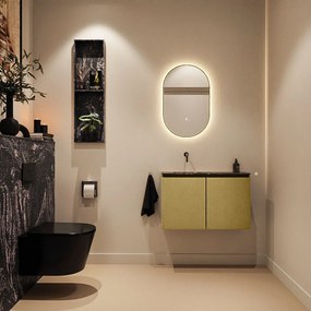 Mondiaz Ture DLux toiletmeubel 80cm oro met wastafel lava links zonder kraangat