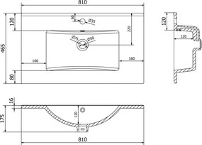 Mexen Atena inbouw wastafel 80 x 46 cm, wit - 25018000