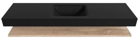 Zaro Alan badmeubel 170cm met planchet washed oak en vrijhangende wastafel cloud midden 1 kraangat urban