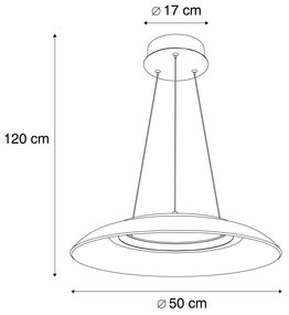 LED Design hanglamp zwart en transparant 3-staps dimbaar - Scacrylic Design rond Binnenverlichting Lamp