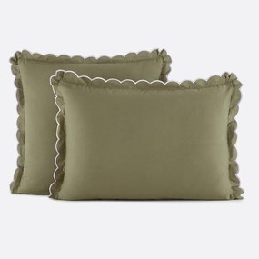 Effen kussensloop met franjes in gewassen katoen, Scenario