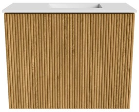 Mondiaz Joya 50cm toiletmeubel oak met wastafel faye rechts 1 kraangat talc