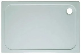Crosswater Shower Tray douchebak 76x120x4.5cm rechthoek 90mm afvoer stone resin wit SR0R71200