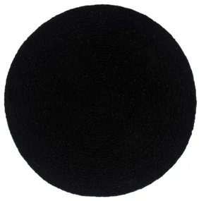 vidaXL Placemats 4 st rond 38 cm katoen effen zwart