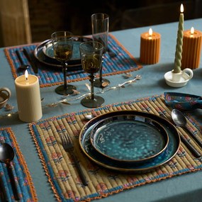 Gedraaide LED kaars in wax H14,8 cm, Caspar