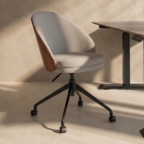 Bureaustoel Met Walnoot Houten Rugleuning