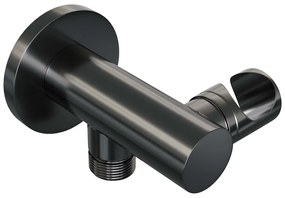 Brauer Gunmetal Edition thermostatische inbouw badkraan met uitloop en staafhanddouche set 3 gunmetal geborsteld PVD